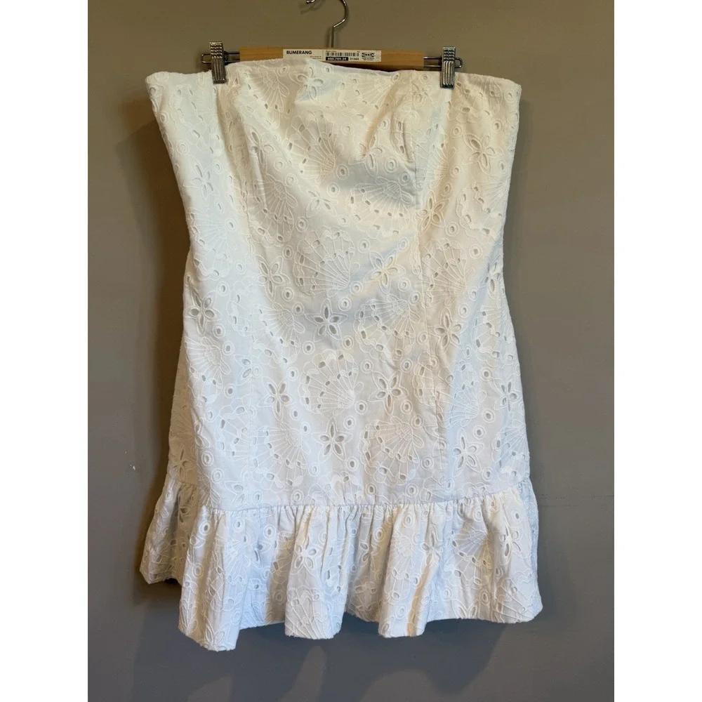 Lilly Pulitzer Adorie Strapless Eyelet Dress Resort White Sealife Eyelet Sz 16 - Picture 2 of 4